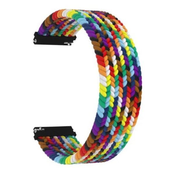 Ремешок нейлоновый плетёный для часов Lyambda Steropa 22мм, радуга